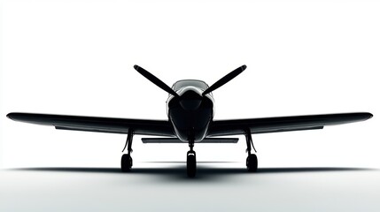 Fototapeta premium Sleek Black Airplane Silhouette