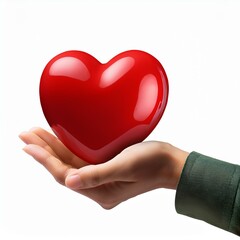 Obraz premium Support and Kindness in Action: 3D Hand with Red Heart