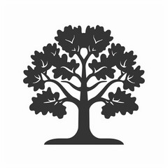 Silhouetted Oak Tree Graphic Design