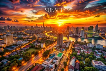 Elegant Aerial Cityscape: Editable Text Overlay for Fine Art Prints & Marketing