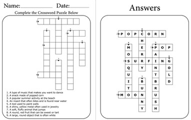 Educational Crossword Puzzle for Students: Fun Homeschool Activity for Kids