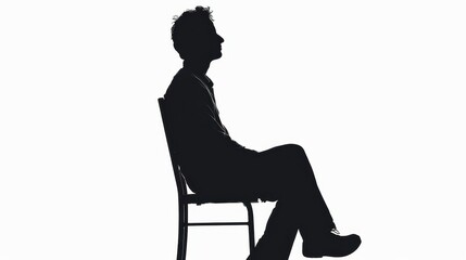 Fototapeta premium Silhouette of a Person Seated in a Chair