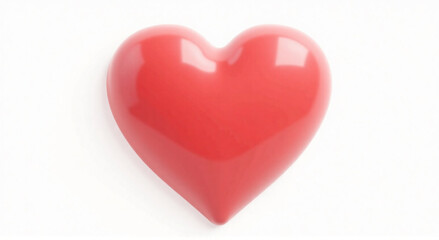 Fototapeta premium red heart on white background, heart, love, valentine, symbol, romance, day, red, shape, 3d, passion, hearts, icon, wedding, illustration, holiday, romantic, shiny, design, isolated, gift, object, dec