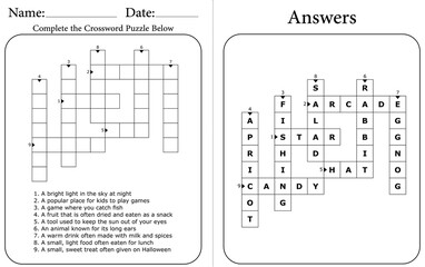 Educational Crossword Puzzle for Students: Fun Homeschool Activity for Kids