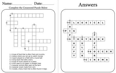 Printable Crossword Puzzle: Fun Word Game for All Ages
