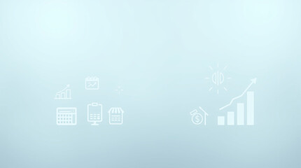 Minimalist Business Tax Planning Background with Pastel Gradients and Finance Icons. tax and finance presentation concept