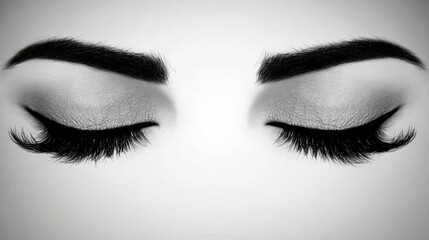 Fototapeta premium Close-up of beautifully styled eyelashes and perfectly shaped eyebrows
