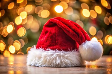 Festive Red & White Santa Hat: High-Resolution Christmas Stock Photo
