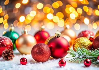 Festive White Background Macro Holiday Photo with Copy Space for Cards & Designs