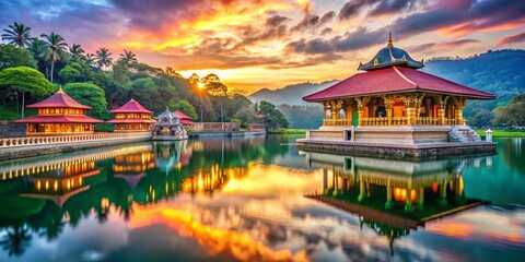 Fototapeta premium Panoramic View of Seema Malaka Temple, Sri Lanka: Stunning Architecture and Serenity