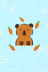 Capybara with heart