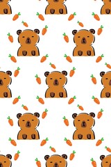 seamless pattern with capybara 