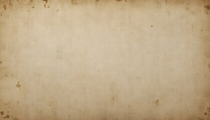 Obraz premium Horizontal aged parchment paper texture with dark brown distressed edges and subtle stains, light beige center