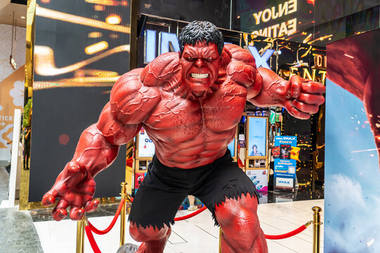 Bangkok, Thailand - Jan 24, 2025: Red hulk model show in Captain America: Brave New World, Red hulk is a fictional superhero in American comic books published by Marvel Comics.