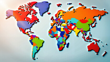 Obraz premium Colorful map of the world in abstract design