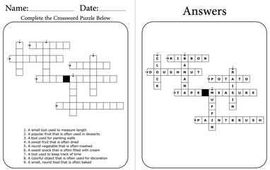Easy Crossword Puzzle for Kids: Printable Brain Game