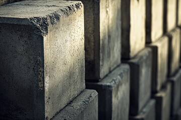 Concrete Blocks Stacked in a Neat Formation