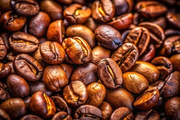 Fototapeta premium Freshly Roasted City Robusta Coffee Beans - Aromatic Dark Roast Coffee