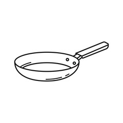 Frying pan kitchen utensil doodle illustration