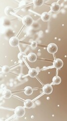 Molecular structure reveals intricate details of genetic material in a modern scientific illustration set against a soft beige background