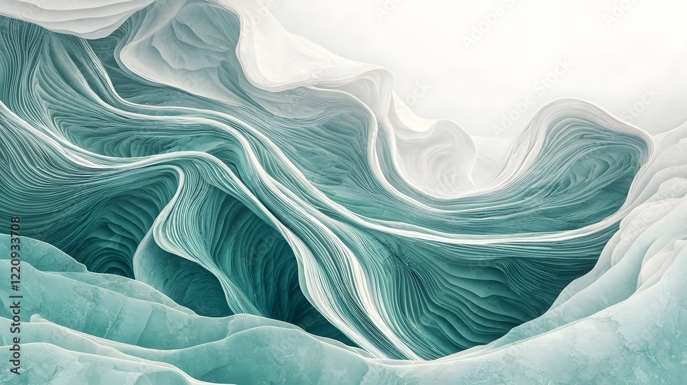 Aufkleber luxurious and sophisticated mint green abstract background with mesmerizing fluid textures soft grad