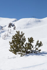 Disused ski resort in the heart of the Swiss Alps.