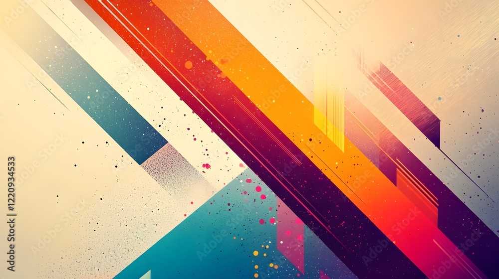 Aufkleber Stunning abstract digital artwork featuring a dynamic blend of vibrant colors bold geometric shapes and intricate patterns creating a modern futuristic