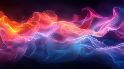 Obraz premium Abstract Colorful Waves: A Symphony of Light and Color