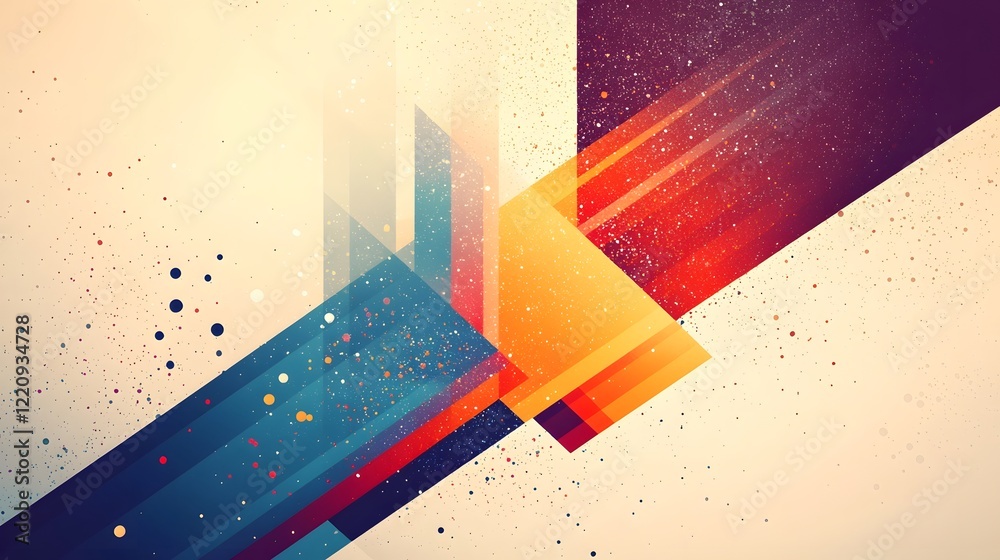 Aufkleber Visually striking abstract desktop wallpaper featuring a dynamic composition of geometric shapes and vibrant colors creating a bold contemporary and captivating visual experience