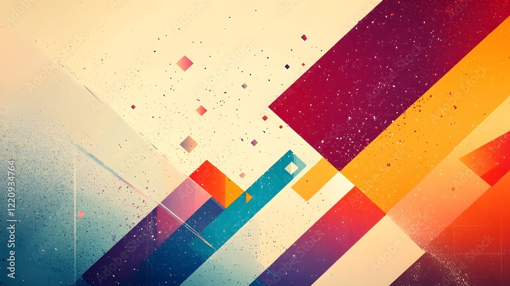 Poster Visually captivating abstract desktop wallpaper featuring a striking combination of vivid colors and dynamic geometric elements forming a creative and modern digital design composition