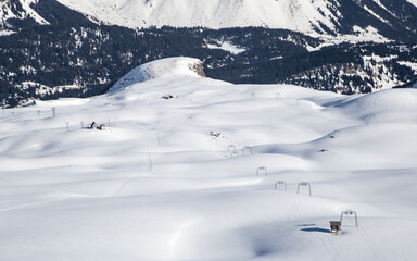 Disused ski resort in the heart of the Swiss Alps.