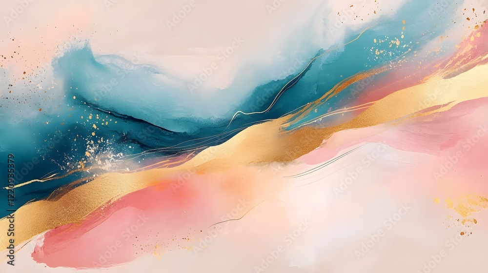 Fototapete Generative AI created abstract wallpaper with a seamless fusion of vivid multicolored textures and dynamic patterns embodying a stylish and modern expression