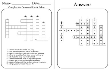 Printable Crossword Puzzle for Kids: Fun & Educational Word Game