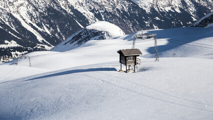 Disused ski resort in the heart of the Swiss Alps.