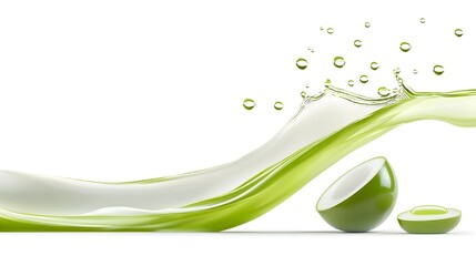 A green wave with a green apple on the right side