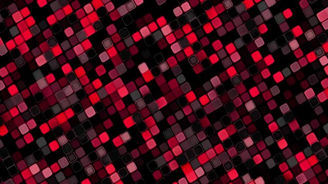 Pixel grid pattern in mixed red and white colors looped 2d animated video
