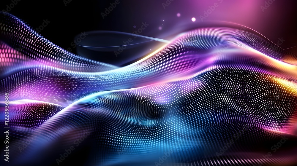 Leinwandbilder stunning abstract digital artwork showcasing vivid flowing waves of colorful light in a mesmerizing 