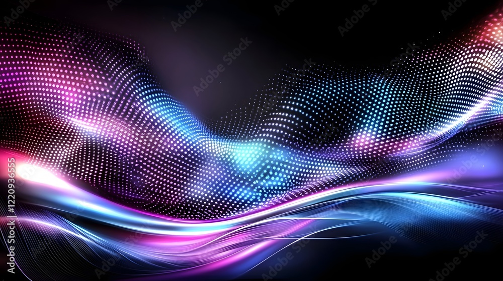 Aufkleber captivating fluid waves of vibrant abstract radiance a dynamic and immersive digital art composition