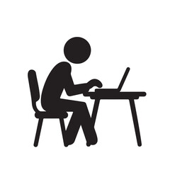 Fototapeta premium silhouette of a person working on a laptop vector design