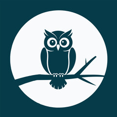 owl sitting on a branch vector design