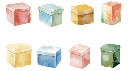 Obraz premium Watercolor art studio collection
