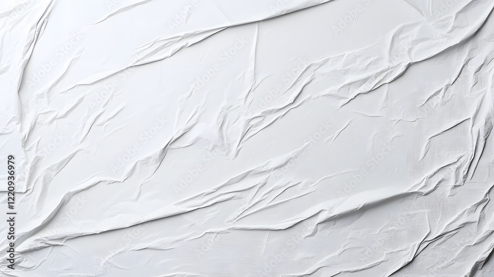 Leinwandbilder detailed crumpled and creased white paper texture with subtle shadows and wrinkles creating a and ta