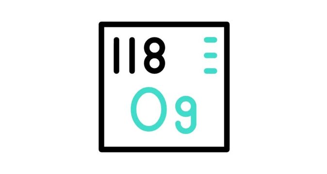 chemical element sign with atomic number O9 118