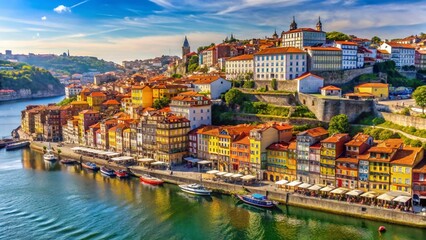 Porto Portugal Historic Cityscape Ribeira District Douro River Scenic View