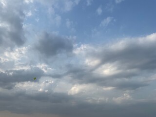 Evening cloudy sky, time before sunset.