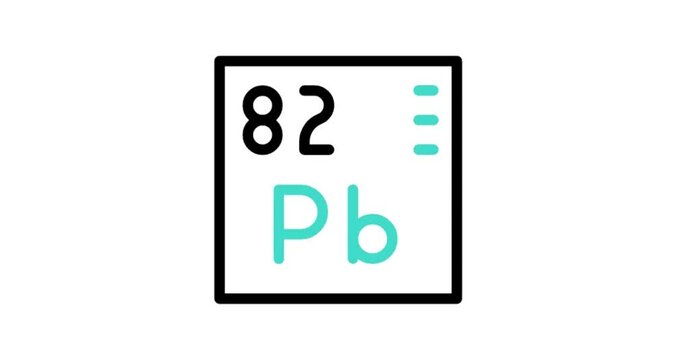 chemical element sign with atomic number pb 82