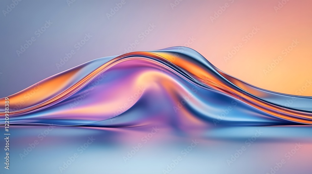 Aufkleber surreal abstract sunset landscape with glowing hues of red orange and purple fading into deep blue s