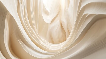 Obraz premium Abstract swirling cream colored fabric folds