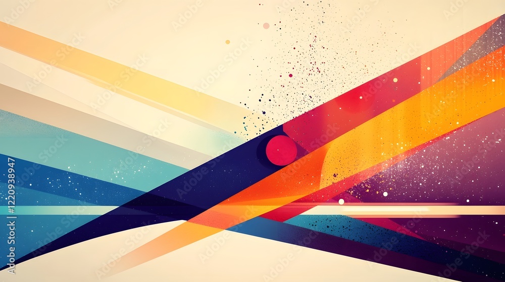 Poster Captivating abstract desktop wallpaper featuring a dynamic and visually striking composition of vivid colors geometric shapes and intricate patterns