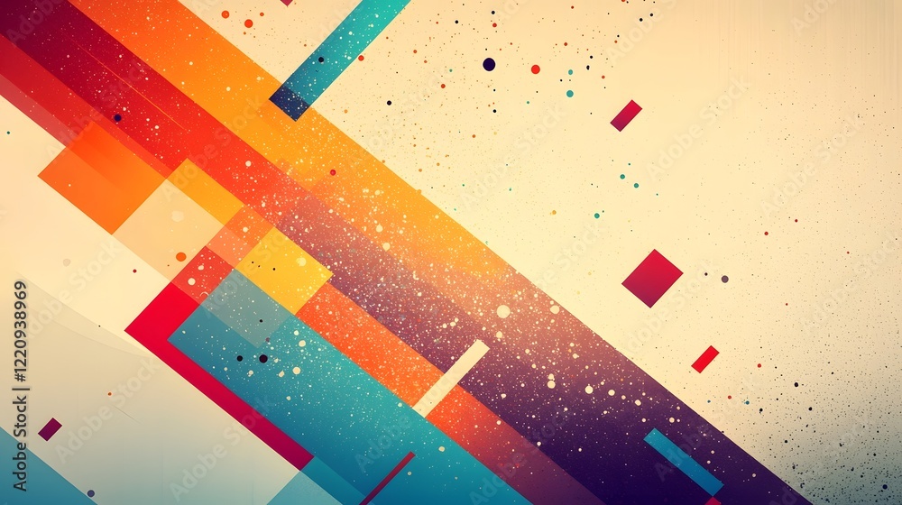 Poster mesmerizing abstract desktop wallpaper featuring a dynamic combination of vivid colors geometric sha